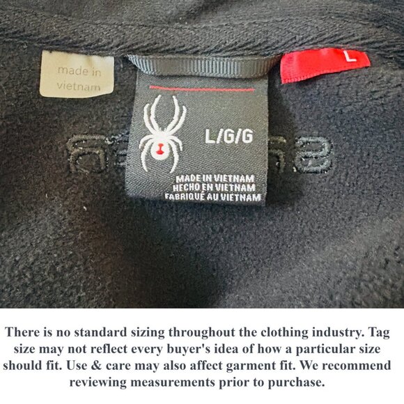 Spyder Mens Fleece Lined Sports Sweater 1/4 Zip Pullover Gray Black Size L - Picture 9 of 11